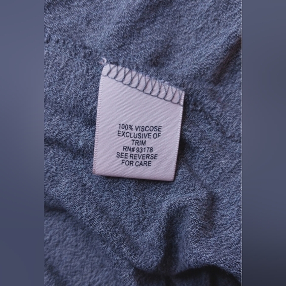 Philosophy Wrap Cardigan Gray Faux Leather Shoulder Patches Size Large Open Knit - Picture 8 of 11